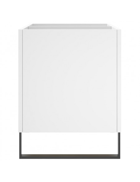 Mobile Porta Dischi Bianco 74,5x38x48 cm in Legno Multistrato