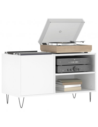 Mobile Porta Dischi Bianco 85x38x48 cm in Legno Multistrato