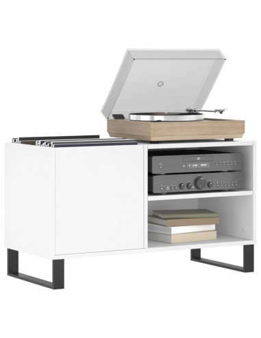 Mobile Porta Dischi Bianco 85x38x48 cm in Legno Multistrato