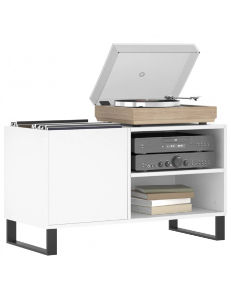 Mobile Porta Dischi Bianco 85x38x48 cm in Legno Multistrato