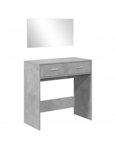 Toeletta con Specchio Grigio Cemento 80x39x80 cm 2