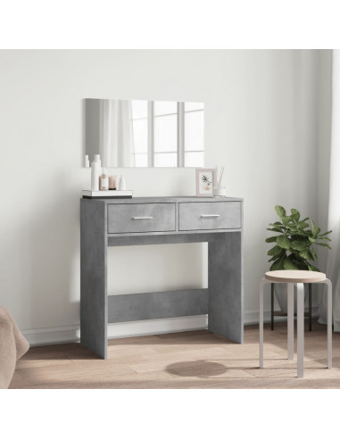 Toeletta con Specchio Grigio Cemento 80x39x80 cm