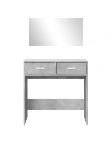 Toeletta con Specchio Grigio Cemento 80x39x80 cm