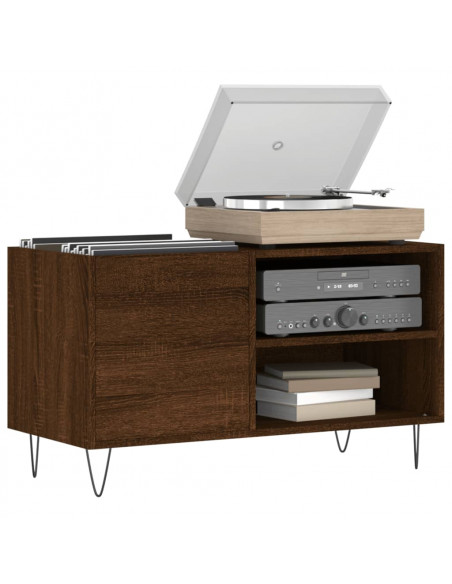 Mobile Porta Dischi Rovere Marrone 85x38x48cm Legno Multistrato