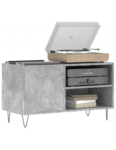 Mobile Porta Dischi Grigio Cemento 85x38x48cm Legno Multistrato