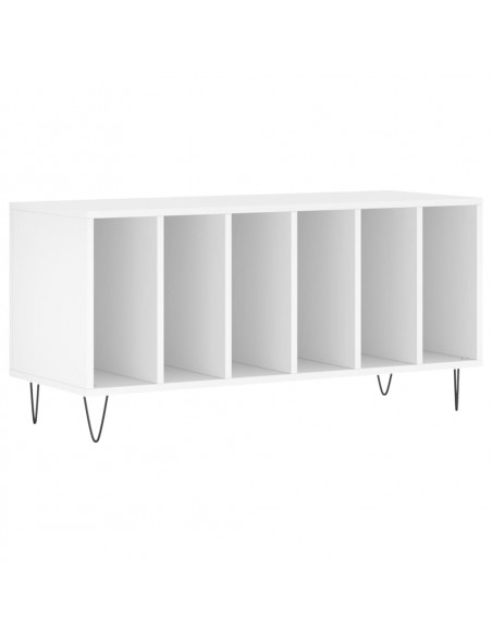 Mobile Porta Dischi Bianco 100x38x48 cm in Legno Multistrato