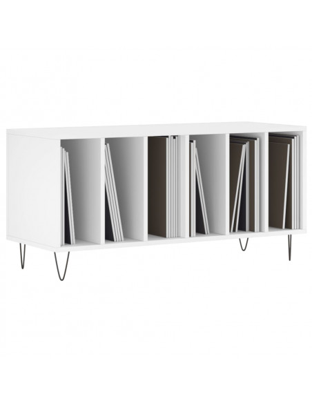 Mobile Porta Dischi Bianco 100x38x48 cm in Legno Multistrato