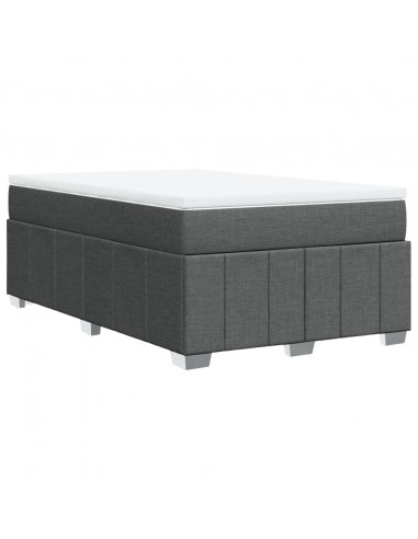 Giroletto a Molle con Materasso Grigio Scuro 120x200 cm Tessuto