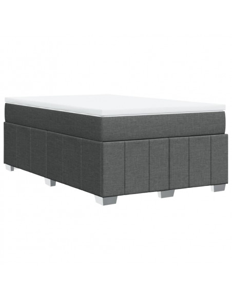 Giroletto a Molle con Materasso Grigio Scuro 120x200 cm Tessuto