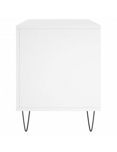 Mobile Porta Dischi Bianco 100x38x48 cm in Legno Multistrato