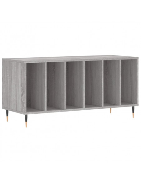 Mobile Porta Dischi Grigio Sonoma 100x38x48cm Legno Multistrato