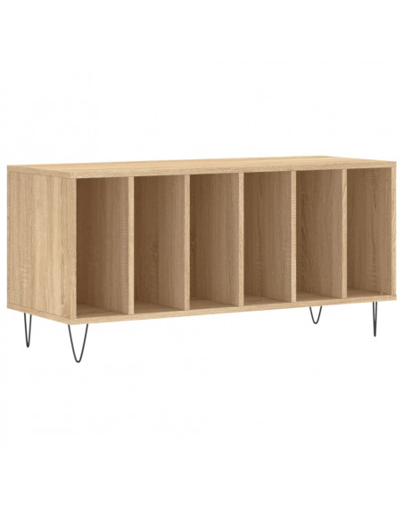 Mobile Porta Dischi Rovere Sonoma 100x38x48cm Legno Multistrato