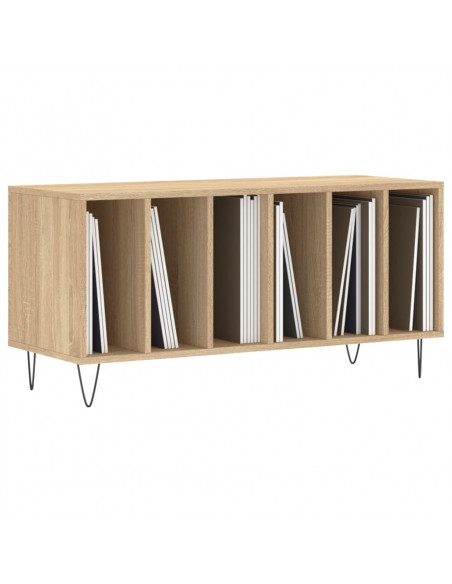 Mobile Porta Dischi Rovere Sonoma 100x38x48cm Legno Multistrato
