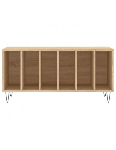 Mobile Porta Dischi Rovere Sonoma 100x38x48cm Legno Multistrato