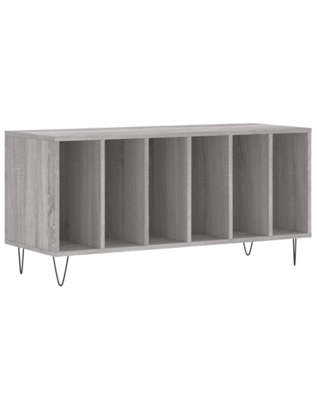 Mobile Porta Dischi Grigio Sonoma 100x38x48cm Legno Multistrato