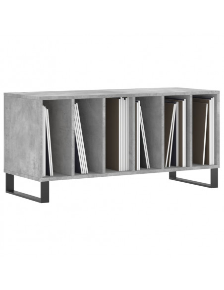 Mobile Porta Dischi Grigio Cemento 100x38x48 Legno Multistrato