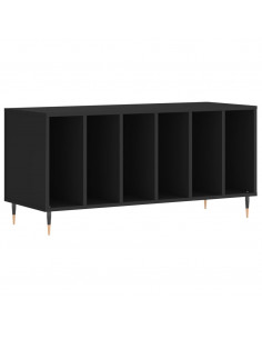 Mobile Porta Dischi Nero 100x38x48 cm in Legno Multistrato 2