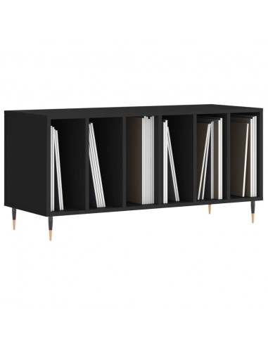 Mobile Porta Dischi Nero 100x38x48 cm in Legno Multistrato