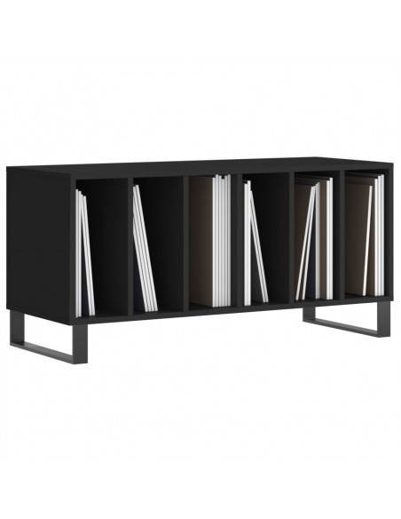 Mobile Porta Dischi Nero 100x38x48 cm in Legno Multistrato