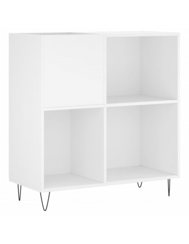 Mobile Porta Dischi Bianco 84,5x38x89 cm in Legno Multistrato