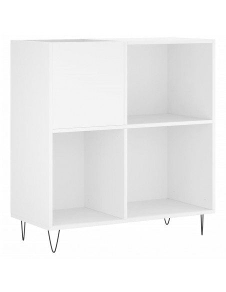 Mobile Porta Dischi Bianco 84,5x38x89 cm in Legno Multistrato