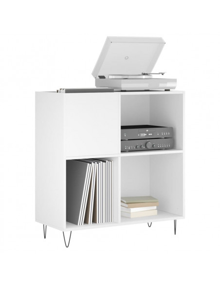 Mobile Porta Dischi Bianco 84,5x38x89 cm in Legno Multistrato