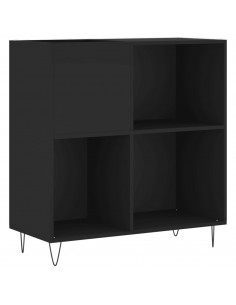 Mobile Porta Dischi Nero 84,5x38x89 cm in Legno Multistrato 2