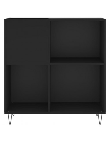 Mobile Porta Dischi Nero 84,5x38x89 cm in Legno Multistrato