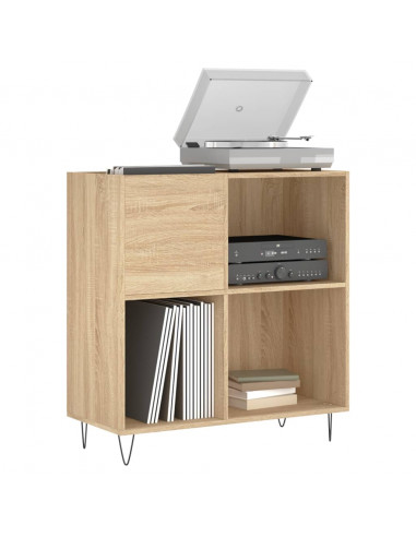 Mobile Porta Dischi Rovere Sonoma 84,5x38x89 Legno Multistrato