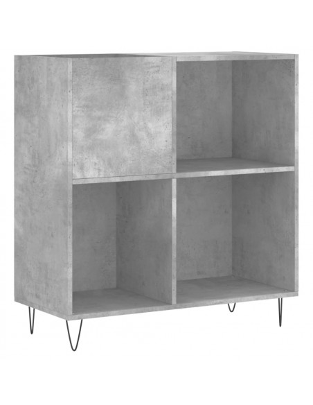 Mobile Porta Dischi Grigio Cemento 84,5x38x89 Legno Multistrato