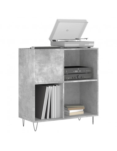 Mobile Porta Dischi Grigio Cemento 84,5x38x89 Legno Multistrato
