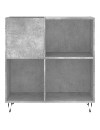 Mobile Porta Dischi Grigio Cemento 84,5x38x89 Legno Multistrato