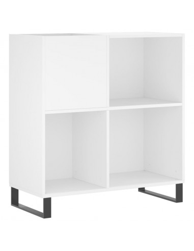 Mobile Porta Dischi Bianco 84,5x38x89 cm in Legno Multistrato