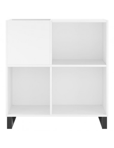Mobile Porta Dischi Bianco 84,5x38x89 cm in Legno Multistrato