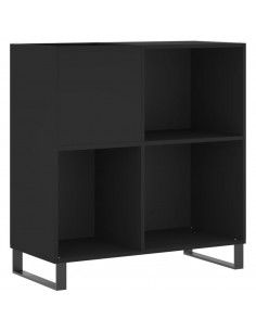 Mobile Porta Dischi Nero 84,5x38x89 cm in Legno Multistrato 2