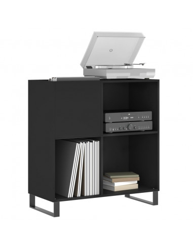 Mobile Porta Dischi Nero 84,5x38x89 cm in Legno Multistrato