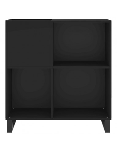Mobile Porta Dischi Nero 84,5x38x89 cm in Legno Multistrato
