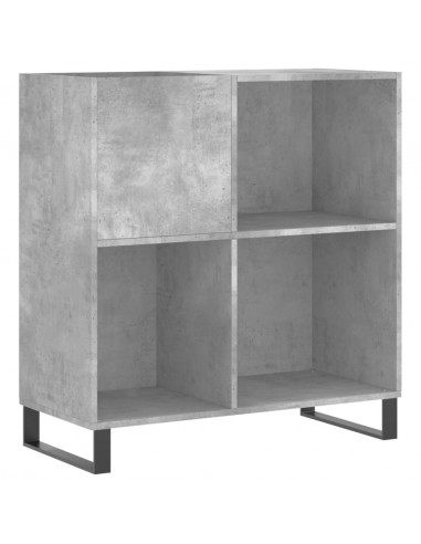 Mobile Porta Dischi Grigio Cemento 84,5x38x89 Legno Multistrato