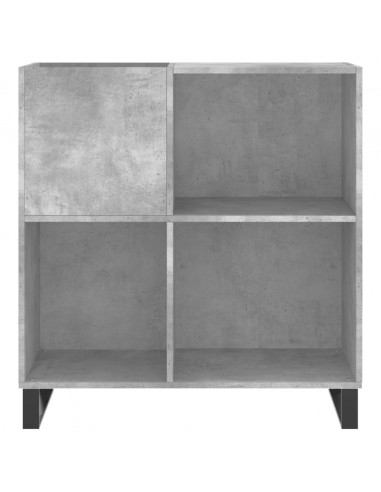 Mobile Porta Dischi Grigio Cemento 84,5x38x89 Legno Multistrato