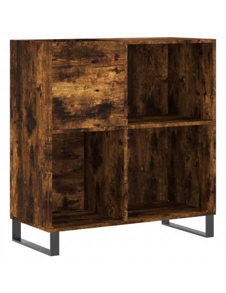 Mobile Porta Dischi Rovere Fumo 84,5x38x89 cm Legno Multistrato