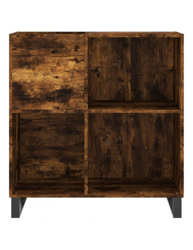 Mobile Porta Dischi Rovere Fumo 84,5x38x89 cm Legno Multistrato