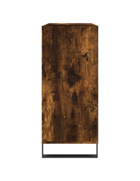 Mobile Porta Dischi Rovere Fumo 84,5x38x89 cm Legno Multistrato