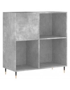 Mobile Porta Dischi Grigio Cemento 84,5x38x89 Legno Multistrato 2