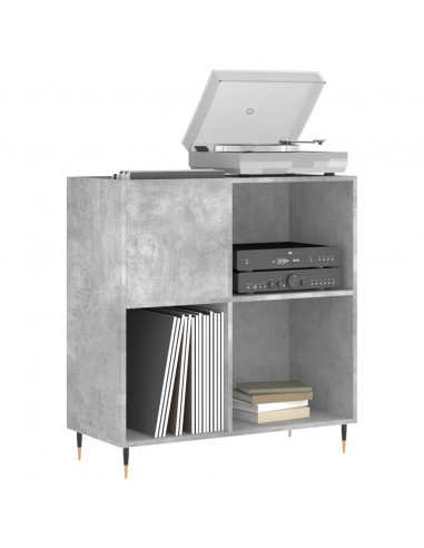 Mobile Porta Dischi Grigio Cemento 84,5x38x89 Legno Multistrato