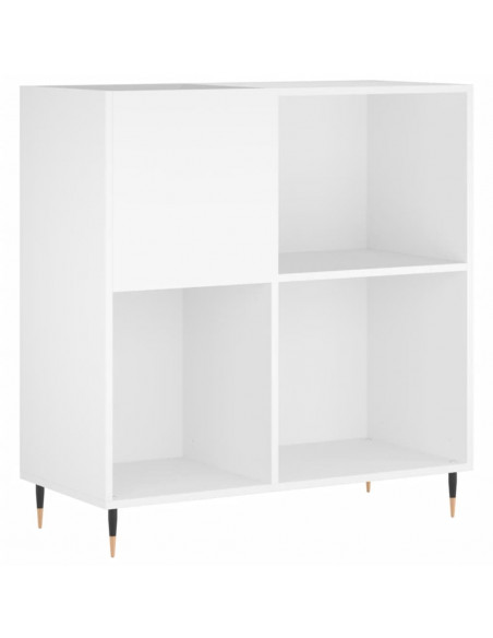 Mobile Porta Dischi Bianco 84,5x38x89 cm in Legno Multistrato