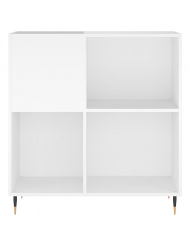 Mobile Porta Dischi Bianco 84,5x38x89 cm in Legno Multistrato