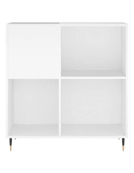 Mobile Porta Dischi Bianco 84,5x38x89 cm in Legno Multistrato