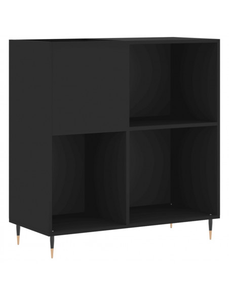 Mobile Porta Dischi Nero 84,5x38x89 cm in Legno Multistrato