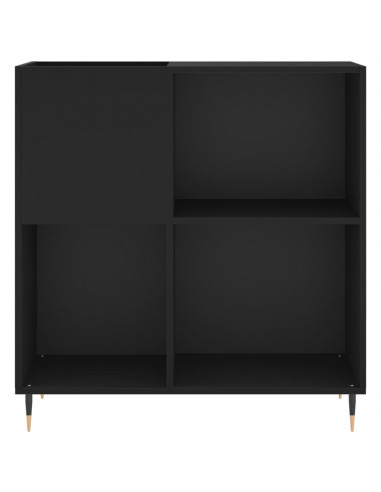Mobile Porta Dischi Nero 84,5x38x89 cm in Legno Multistrato