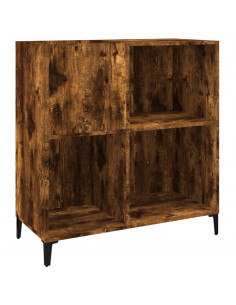 Mobile Porta Dischi Rovere Fumo 84,5x38x89 cm Legno Multistrato 2